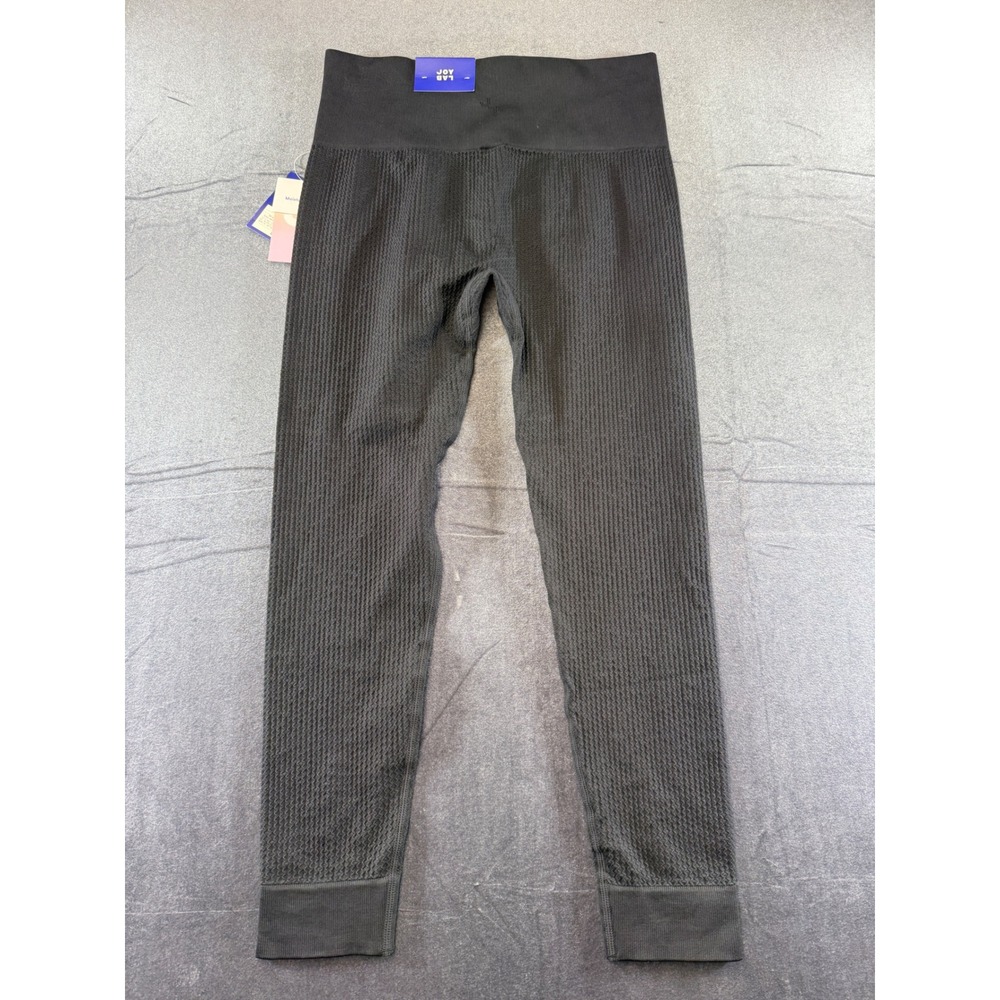 Joy Lab Womens High-Rise 7/8 Leggings Black Onyx Textured Knit Size M NWT